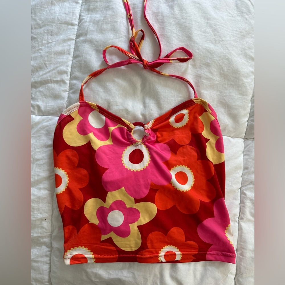 Retro Floral Halter Top